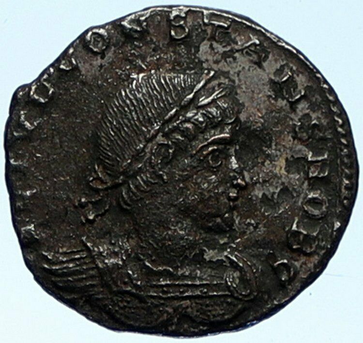 CONSTANTINE I the Great Authentic Ancient OLD Roman Coin SOLDIERS SPEARS i99203