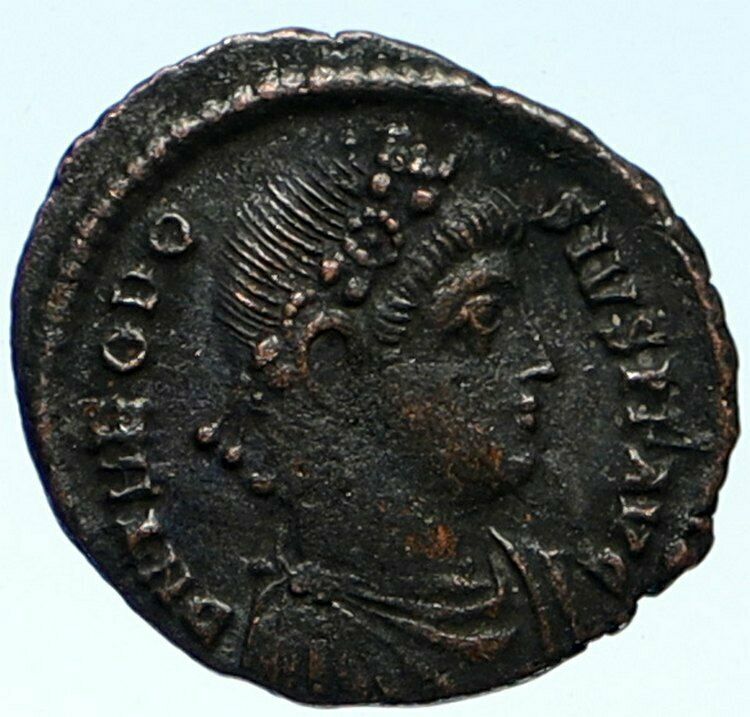 THEODOSIUS I the GREAT 379AD Antique Ancient Roman Coin Constantinopolis i99196