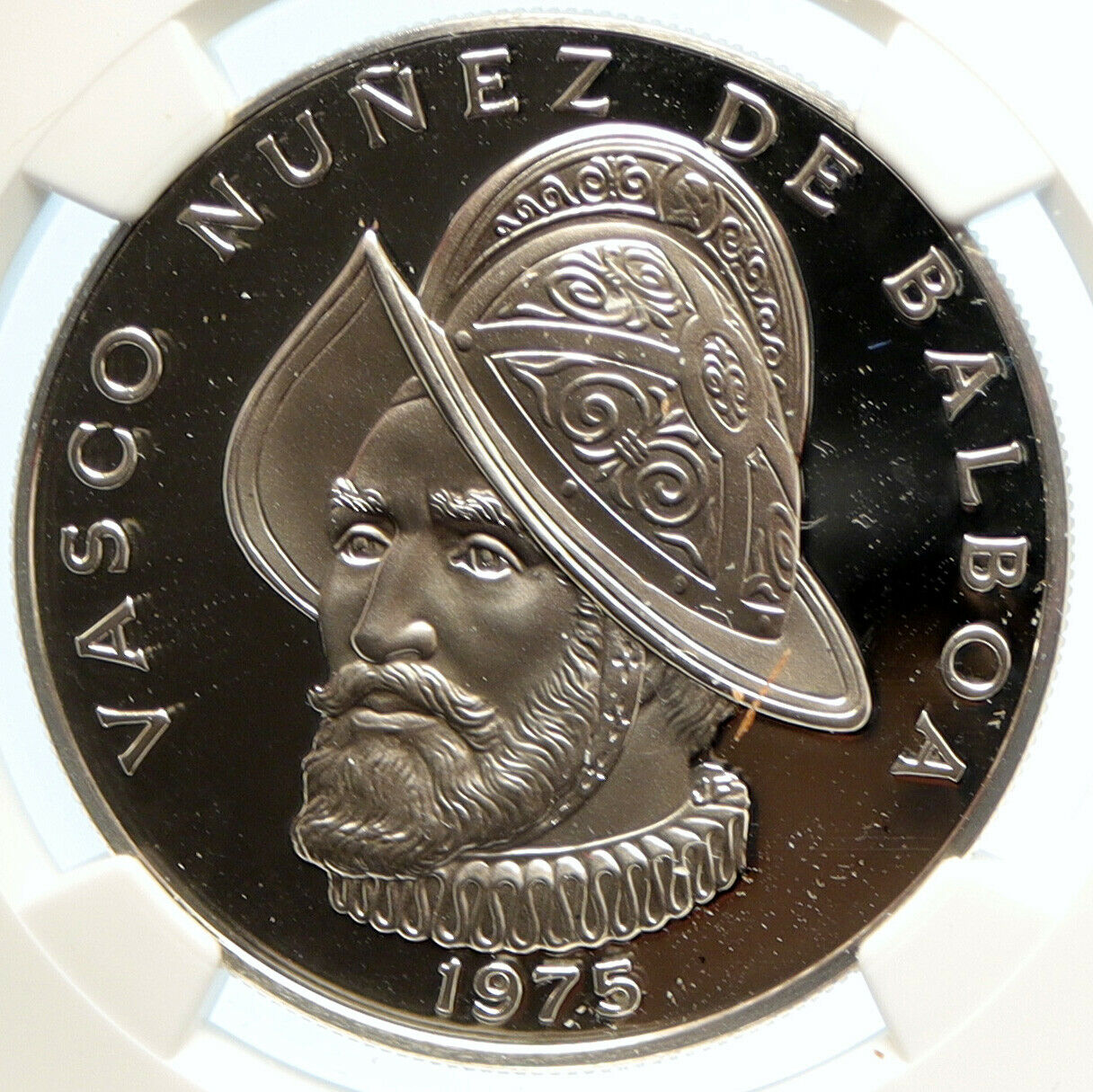 1975 PANAMA BIG Central America CONQUISTADOR BALBOA Proof Silver Coin NGC i99943