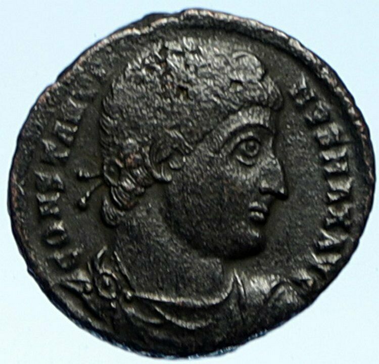 CONSTANTINE I the Great Authentic Ancient OLD Roman Coin SOLDIERS SPEARS i99200