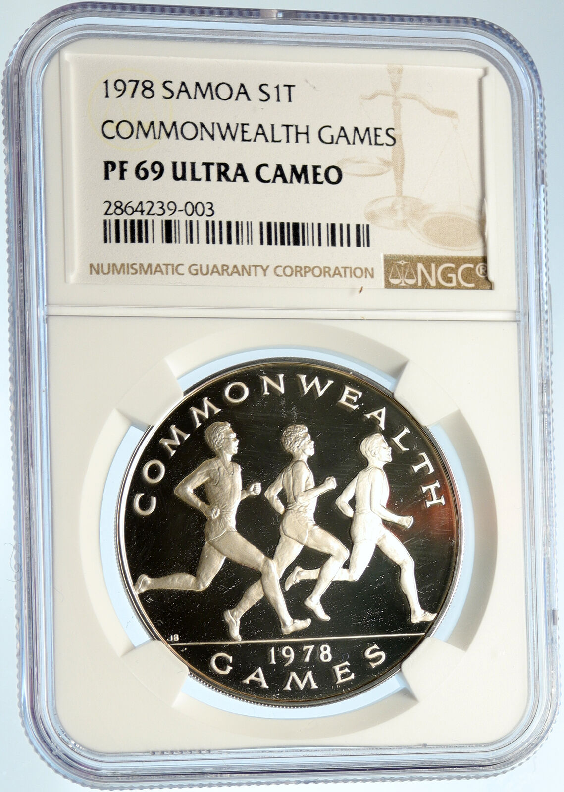 1978 SAMOA UK British COMMONWEALTH GAMES Old Proof Silver Tala Coin NGC i99946