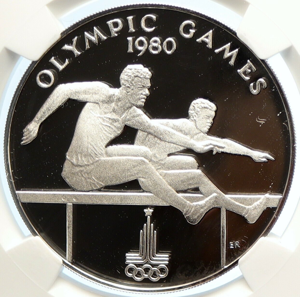 1980 SAMOA Moscow RUSSIA OLYMPICS Hurdles Proof Silver 10 Tala Coin NGC i99945