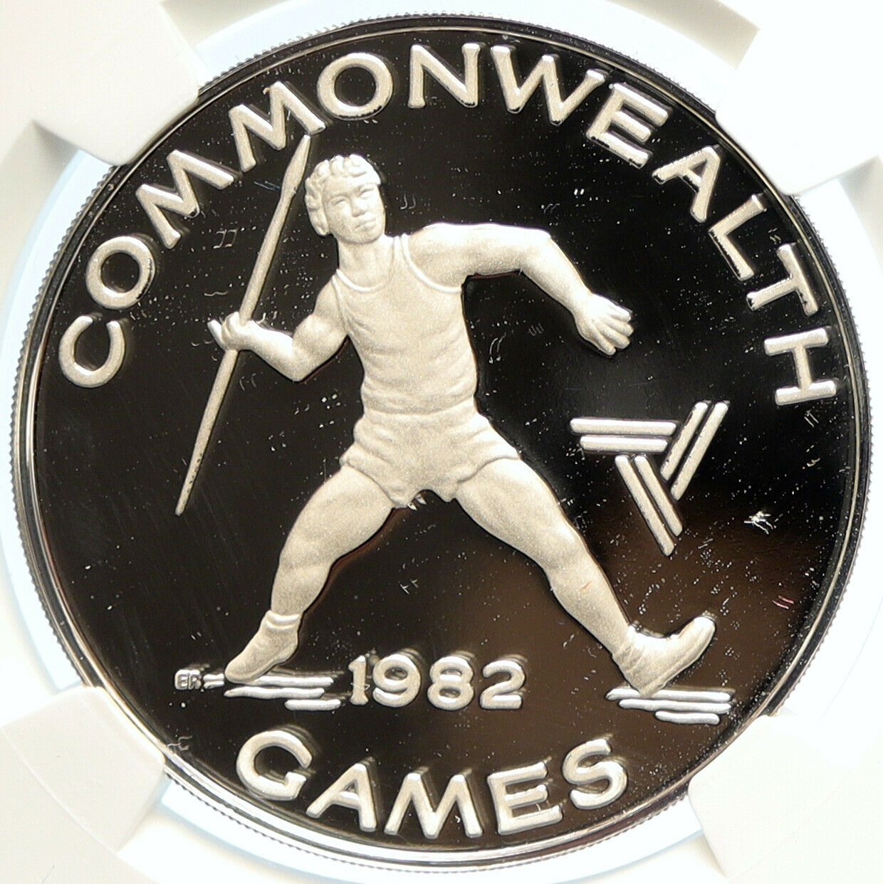 1982 SAMOA UK British COMMONWEALTH GAMES Proof Silver $10 Tala Coin NGC i99951