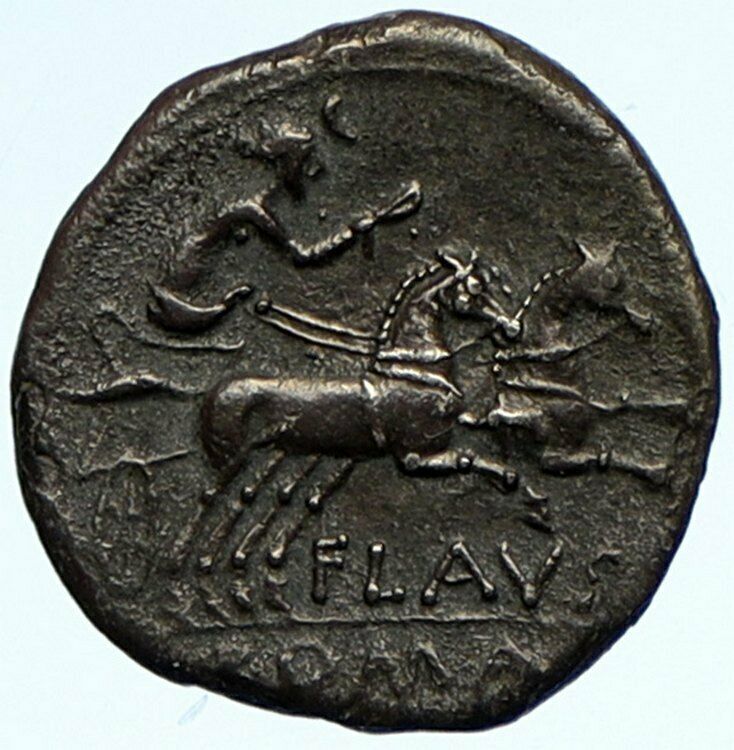 Roman Republic Ancient 150BC OLD Silver Roman Coin DIANA LUCIFERA Chariot i98597