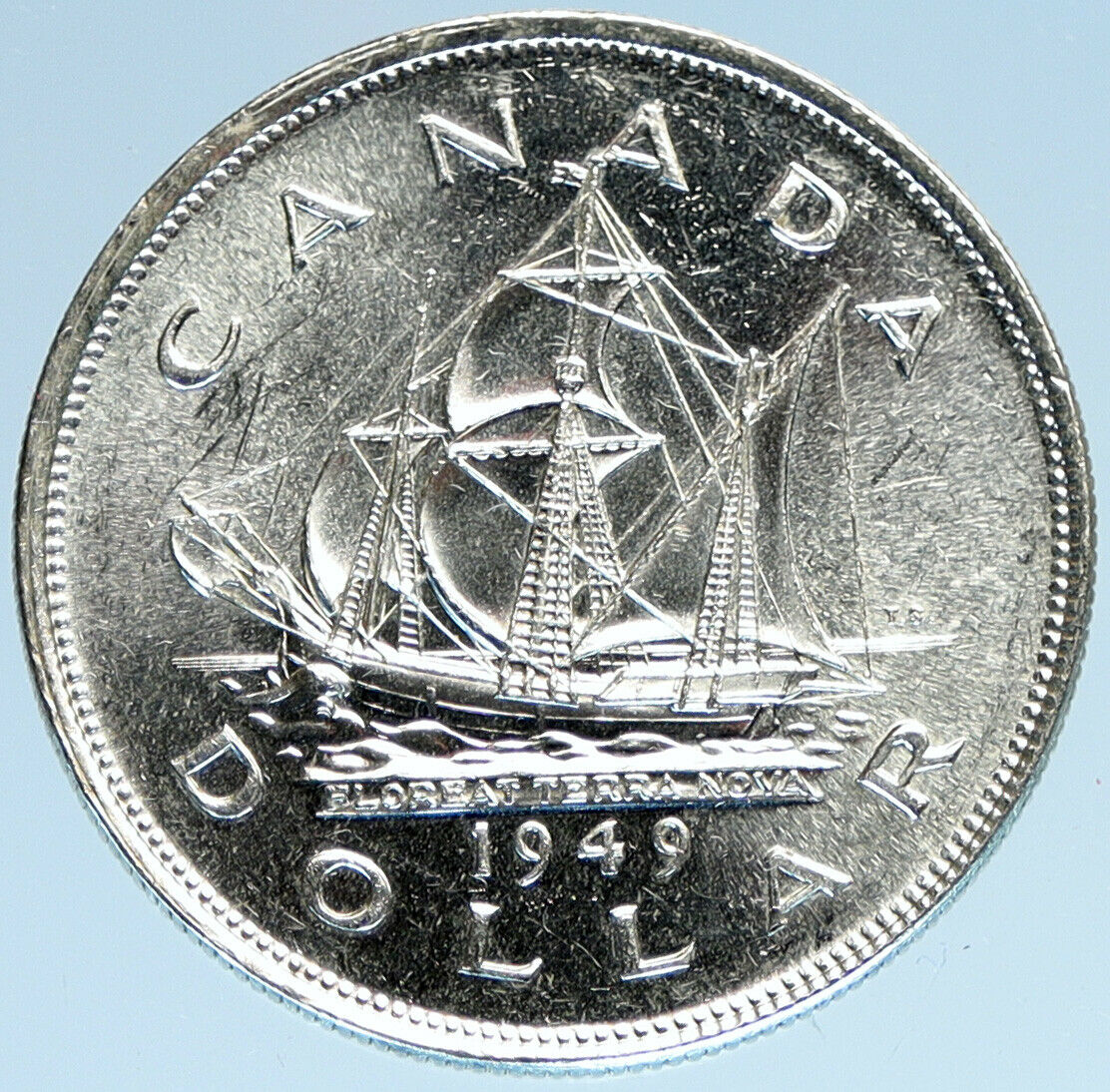 1949 CANADA UK King George VI SHIP Newfoundland OLD Silver Dollar $ Coin i97910