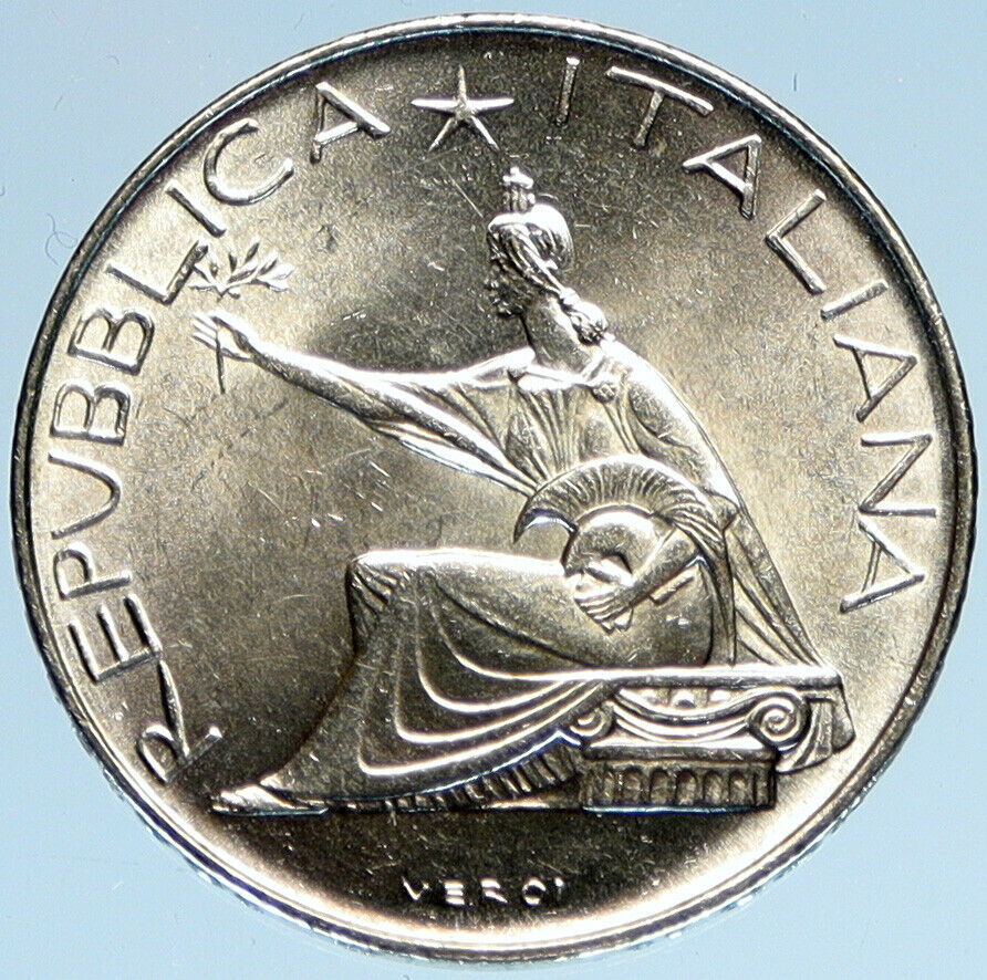 1961 ITALY Silver 500 Lire Coin ITALIAN UNIFICATION Rome Capital CHARIOT i97913