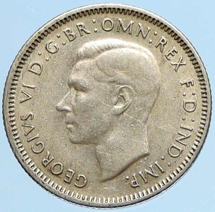 1943S AUSTRALIA King George VI of United Kingdom Silver Shilling Coin RAM i97237