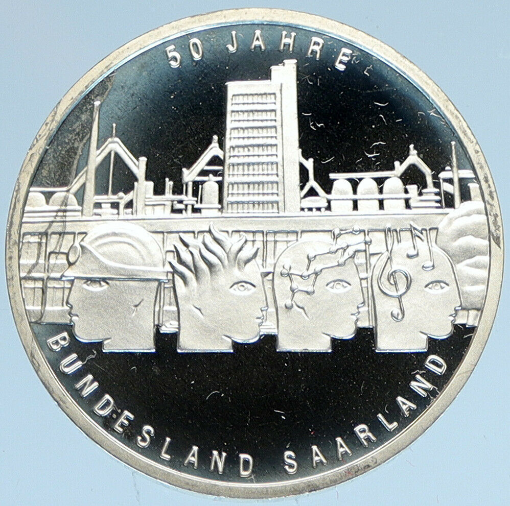 2007 G GERMANY Saarland 50Yrs Rule OLD Proof Silver German 10 Euro Coin i97893