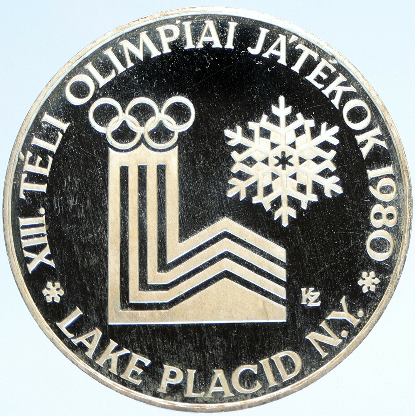 1980 HUNGARY Lake Placid Olympics ICE DANCE Proof Silver 500 Forint Coin i97894