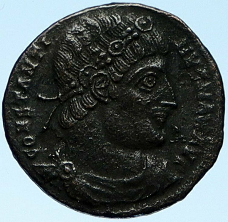 CONSTANTINE I the Great Authentic Ancient OLD Roman Coin LEGION SOLDIERS i99107