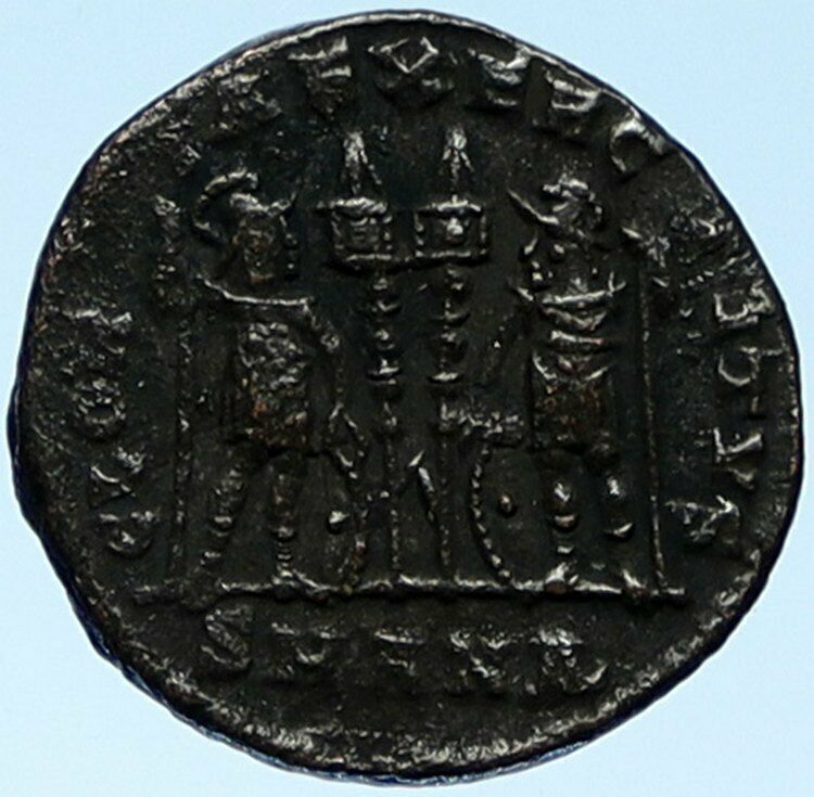 CONSTANTINE I the Great Authentic Ancient OLD Roman Coin LEGION SOLDIERS i99107