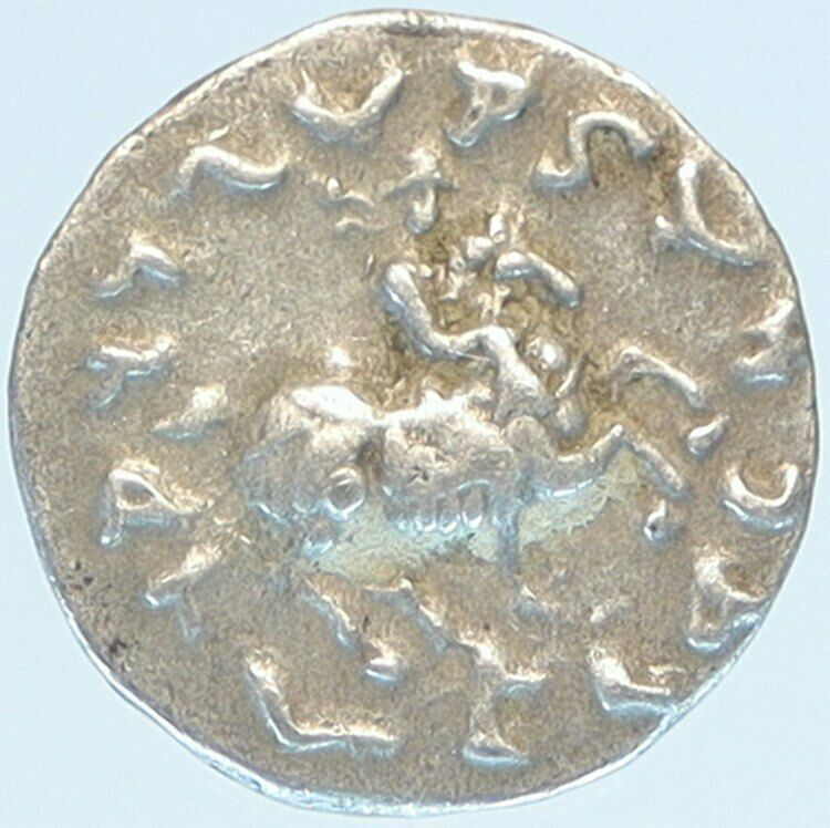 ANTIMACHOS II 174BC Indo- Greek Ancient Silver Coin of India ZEUS & HORSE i98585