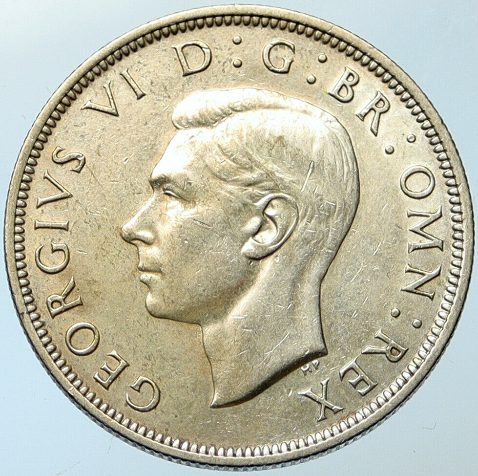 1942 Great Britain United Kingdom UK GEORGE VI Silver Half Crown Coin i100258