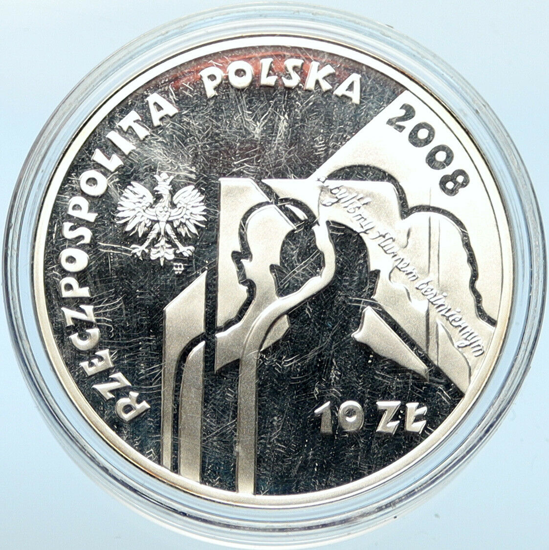 2008 POLAND Siberian Exiles & Forest POLISH Proof Silver 10 Zlotych Coin i100239