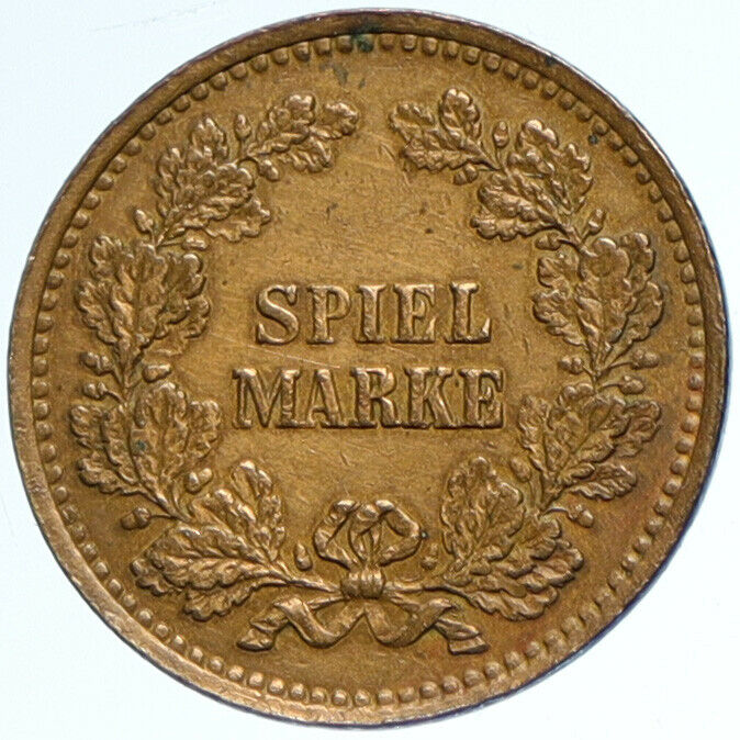 c.1900 GERMANY GERMAN STATES PRUSSIA WILHELM II Fantasy Spiel Mark Token i100017