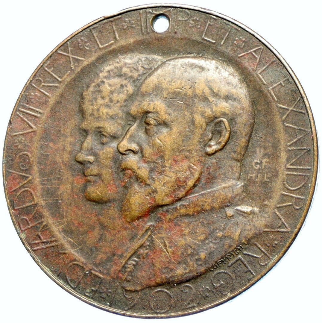 1902 GREAT BRITAIN UK Coronation Medal KING EDWARD VII QUEEN ALEXANDRA i100016