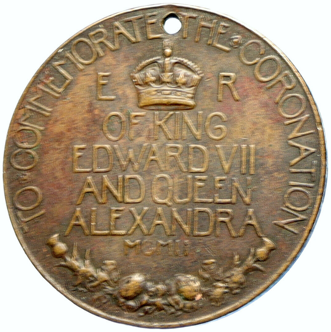 1902 GREAT BRITAIN UK Coronation Medal KING EDWARD VII QUEEN ALEXANDRA i100016