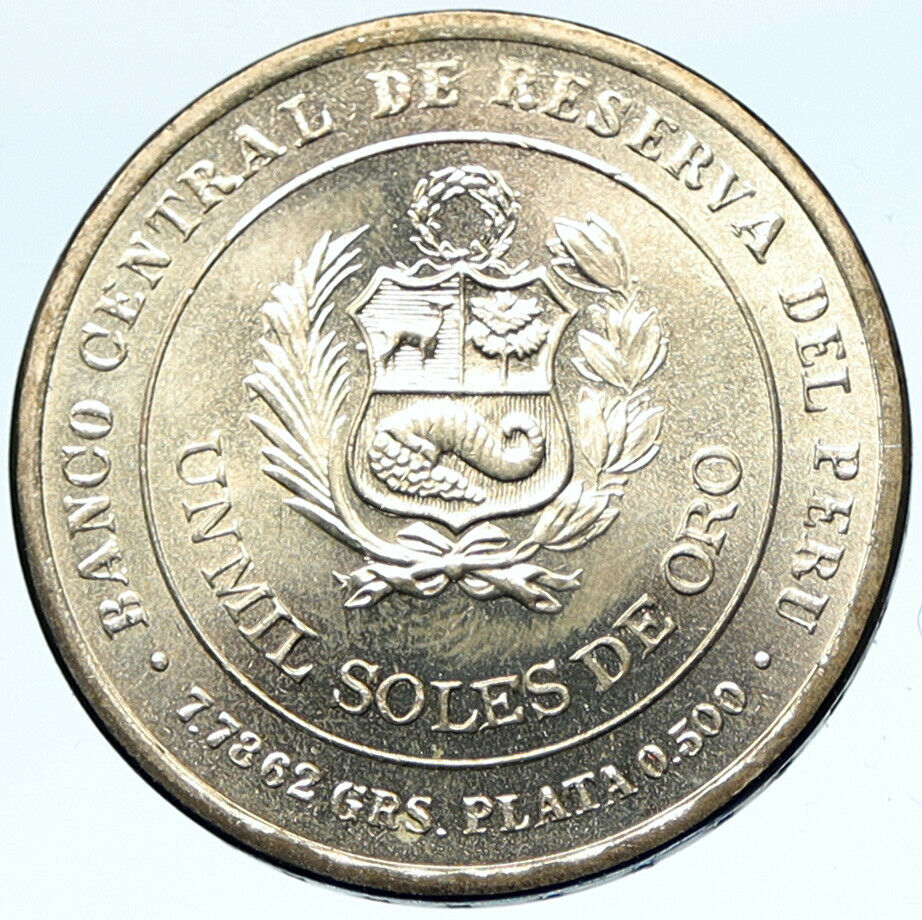 1979 PERU South America VINTAGE National Congress Silver 1000 SOLES Coin i100020