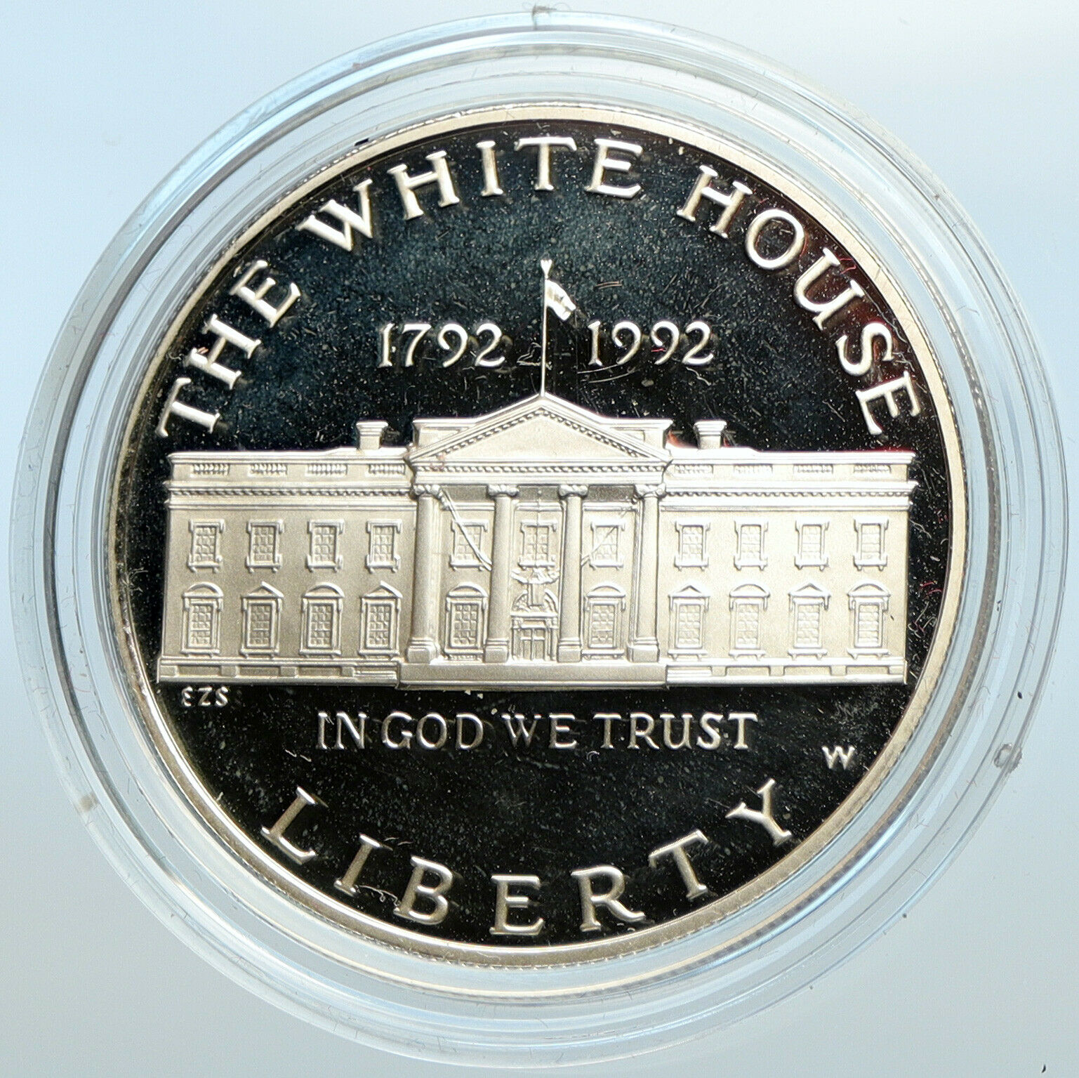 1992 W US USA President White House Bicentenary Proof Silver Dollar Coin i100725