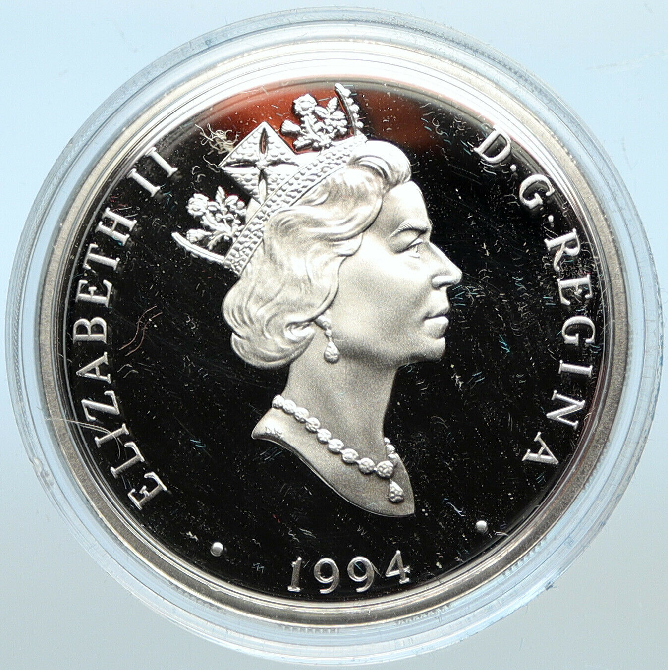 1994 CANADA UK Queen Elizabeth II CURTIS HS-2L Seaplane Silver $20 Coin i100353