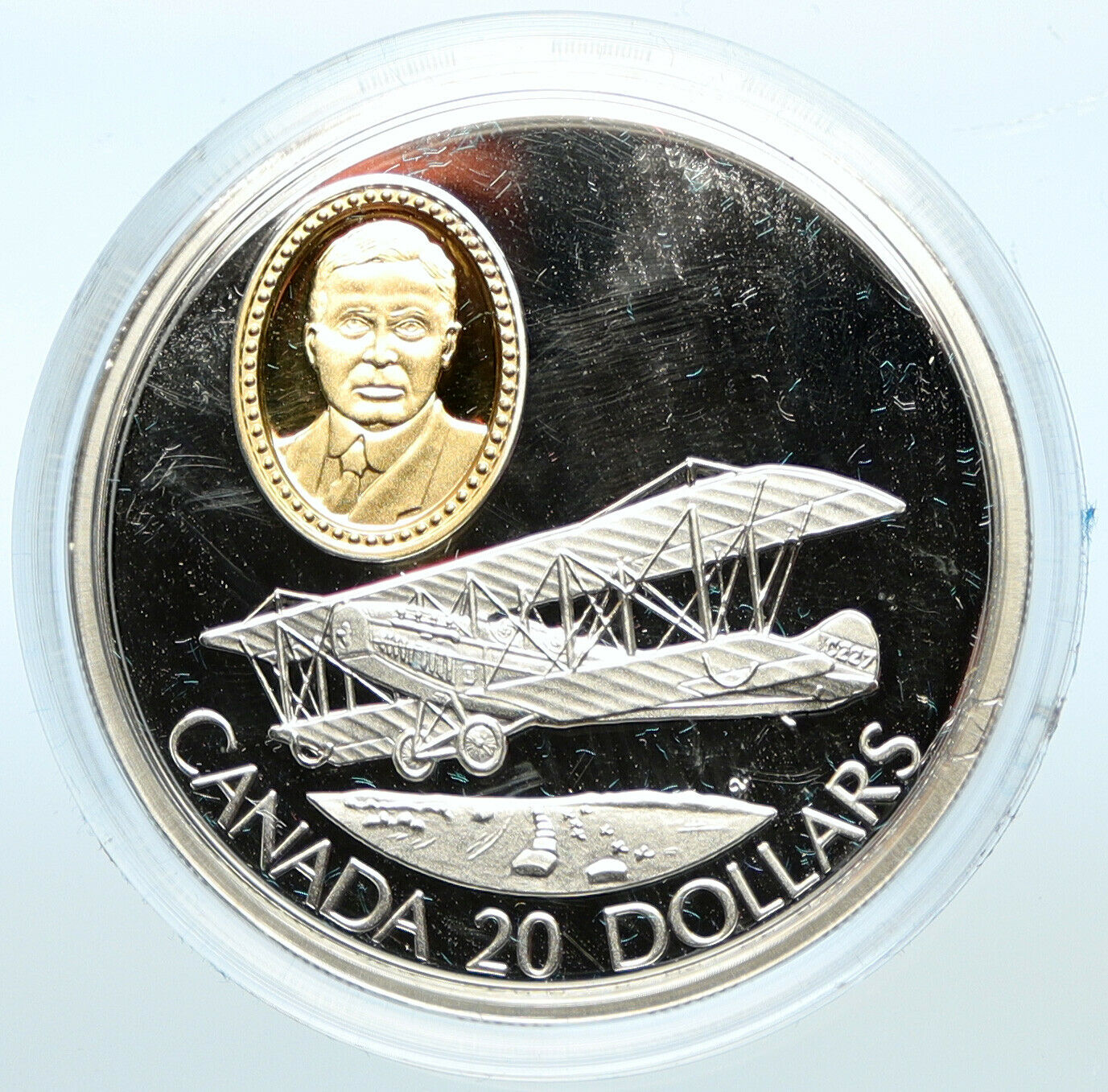 1992 CANADA Queen Elizabeth II CURTIS JN-4 Canick JENNY Silver $20 Coin i100347