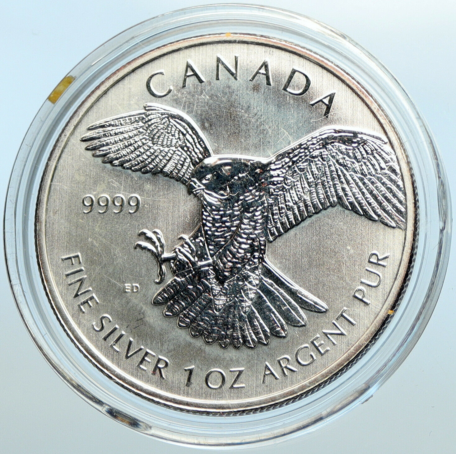 2014 CANADA UK Elizabeth II PEREGRINE FALCON Wildlife 1OZ Silver $5 Coin i100722