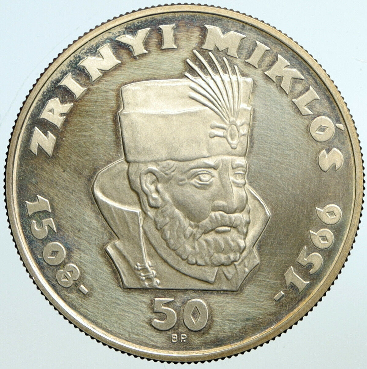 1966 HUNGARY Zrinyi Miklos OLD VINTAGE Hungarian Silver 50 Forint Coin i101365