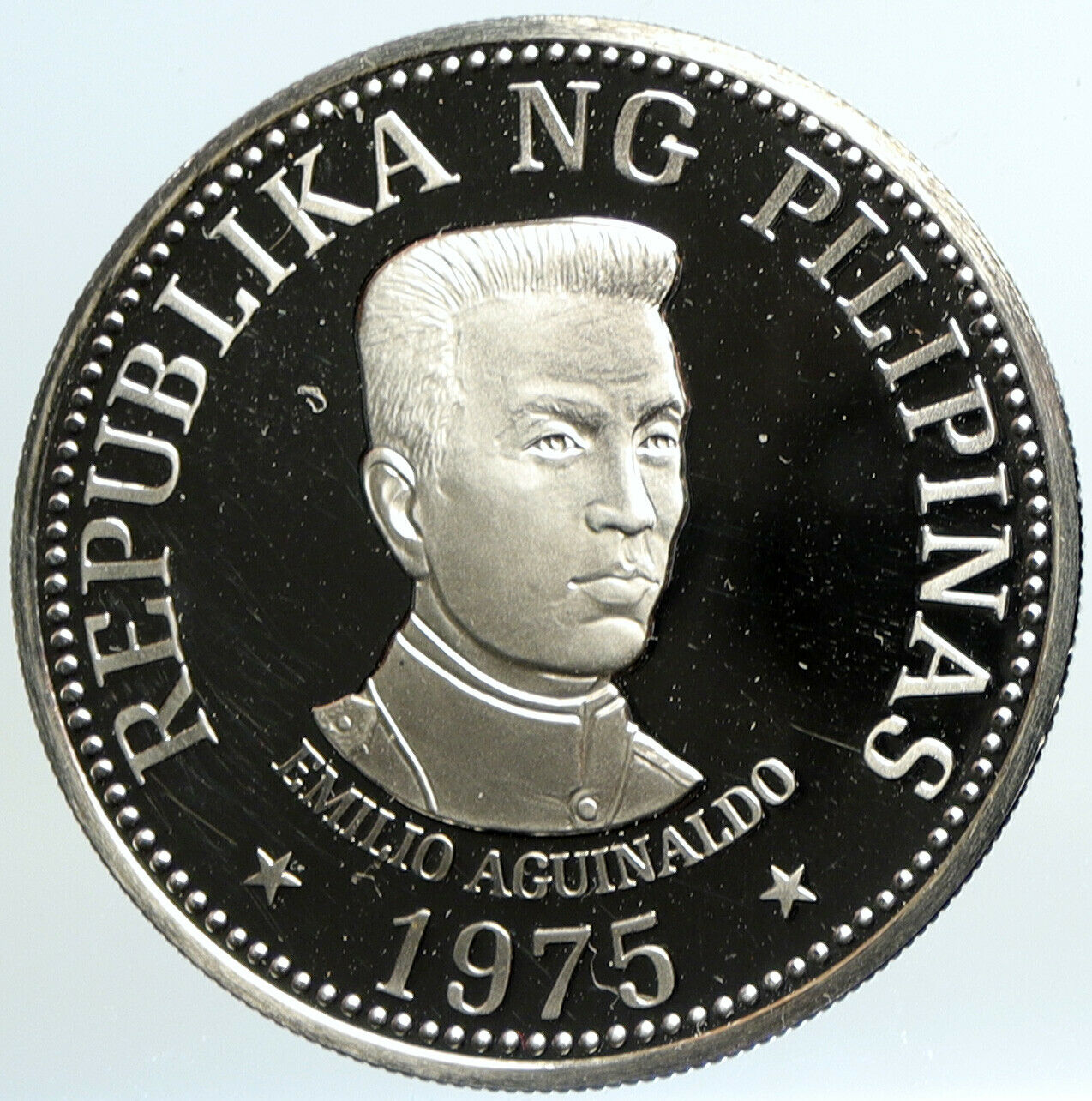 1975 PHILIPPINES Emilio Aguinaldo VINTAGE OLD Proof Silver 25 Piso Coin i101334