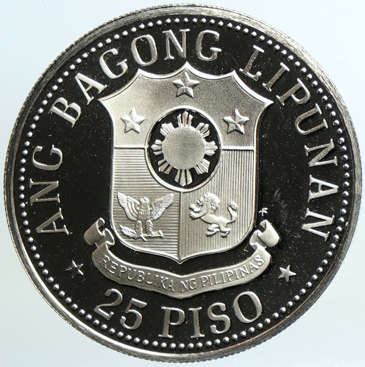 1975 PHILIPPINES Emilio Aguinaldo VINTAGE OLD Proof Silver 25 Piso Coin i101334