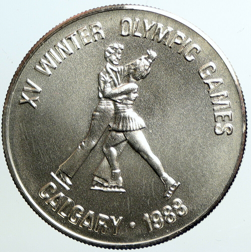 1988 AFGHANISTAN 1988 Winter Olympics Figure Skating Couples Silver Coin i101336