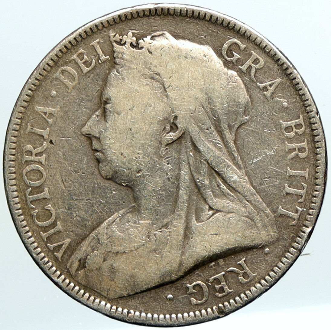 1893 UK Great Britain United Kingdom VICTORIA 1/2 Half Crown Silver Coin i101133