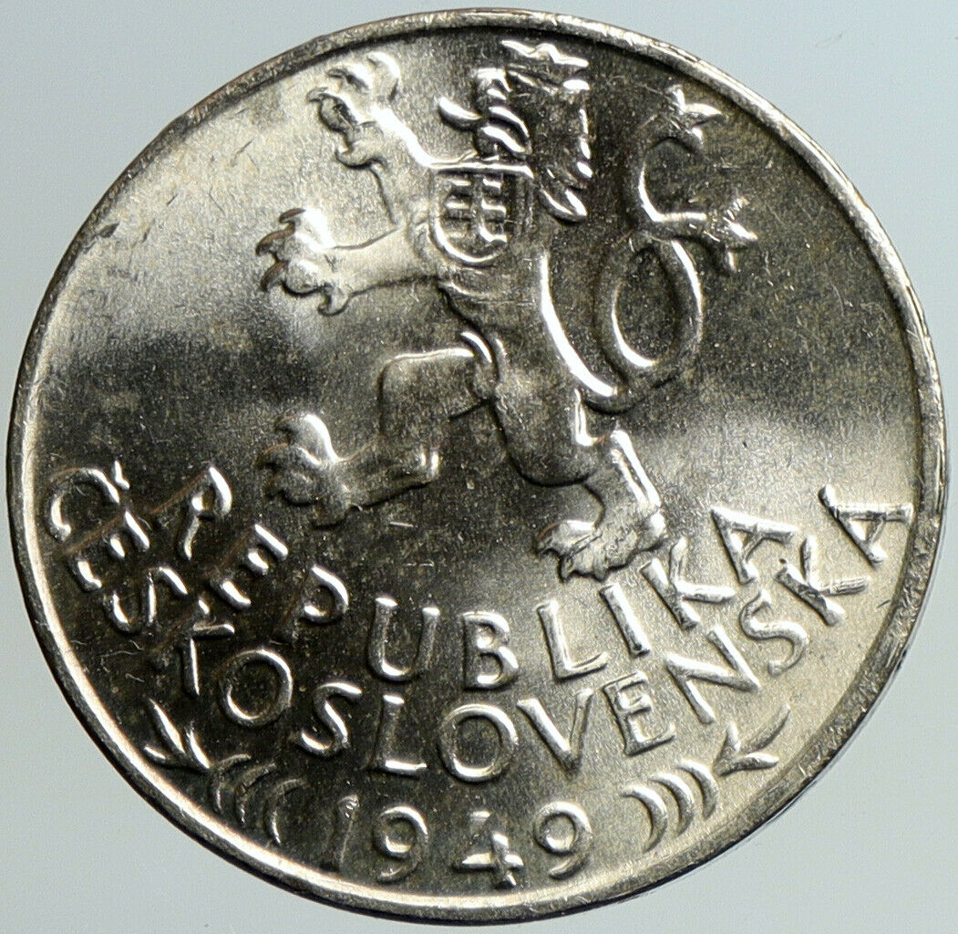 1949 CZECH REPUBLIC Czechoslovakia JIHLAVA MINING Silver 100 Korun Coin i101176