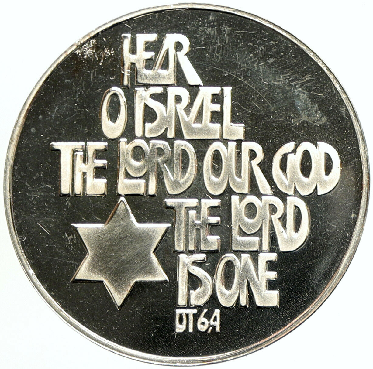 1980 HEAR O ISRAEL Shema Prayer THE LORD IS ONE OLD Proof Silver Medal i101187