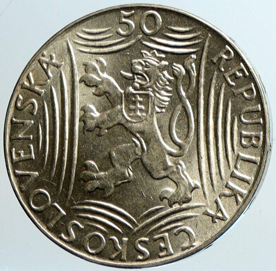 1949 CZECHOSLOVAKIA Josef Stalin Birthday VINTAGE Silver 50 Korun Coin i101463