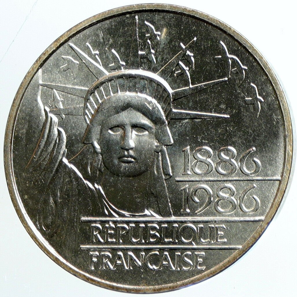 1986 FRANCE Gift Statue of Liberty to US Huge VINTAGE Silver French Coin i101470