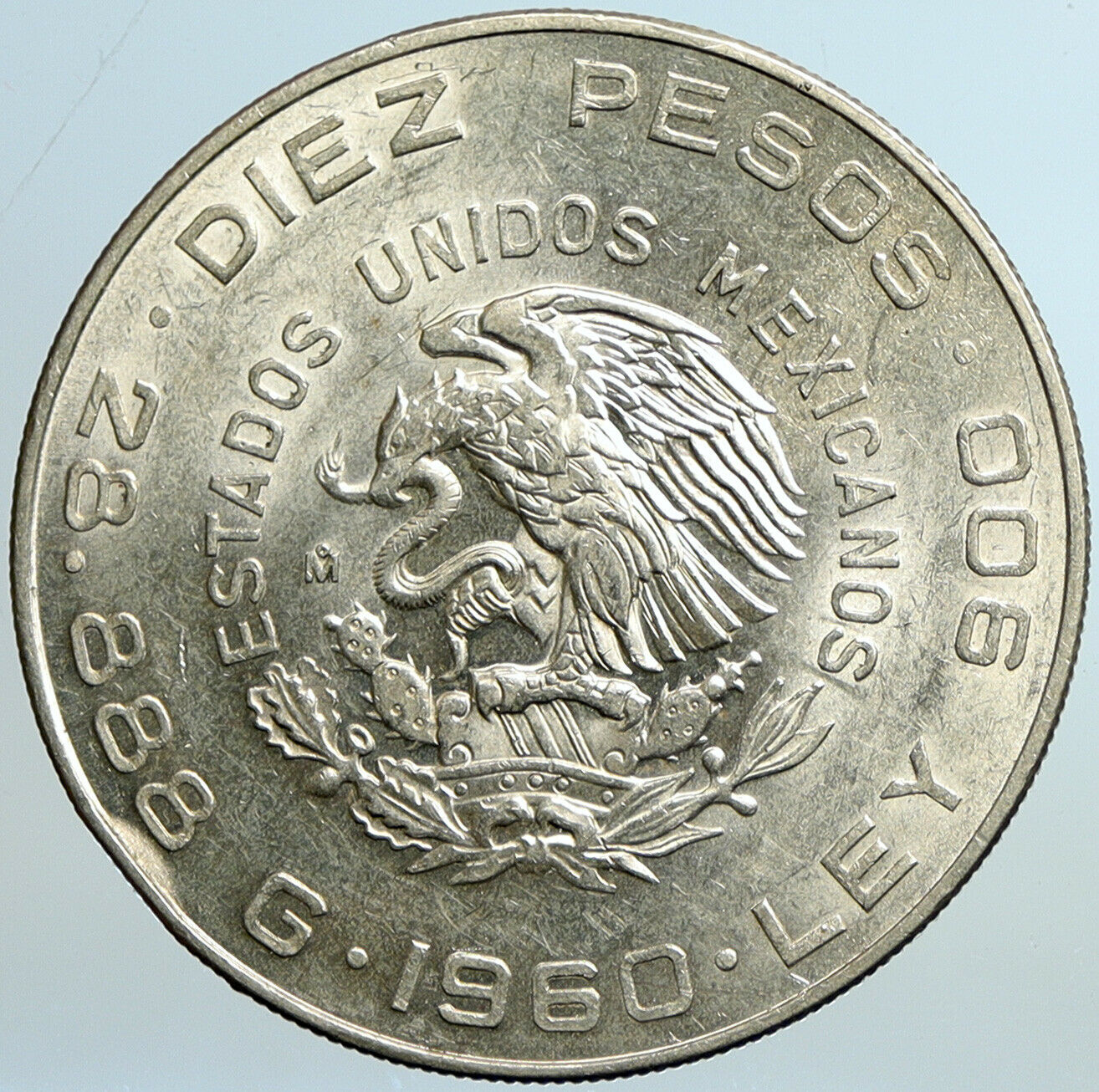 1960 Mexican 150 WAR OF INDEPENDENCE Hidalgo Madero Silver 10 Pesos Coin i101309