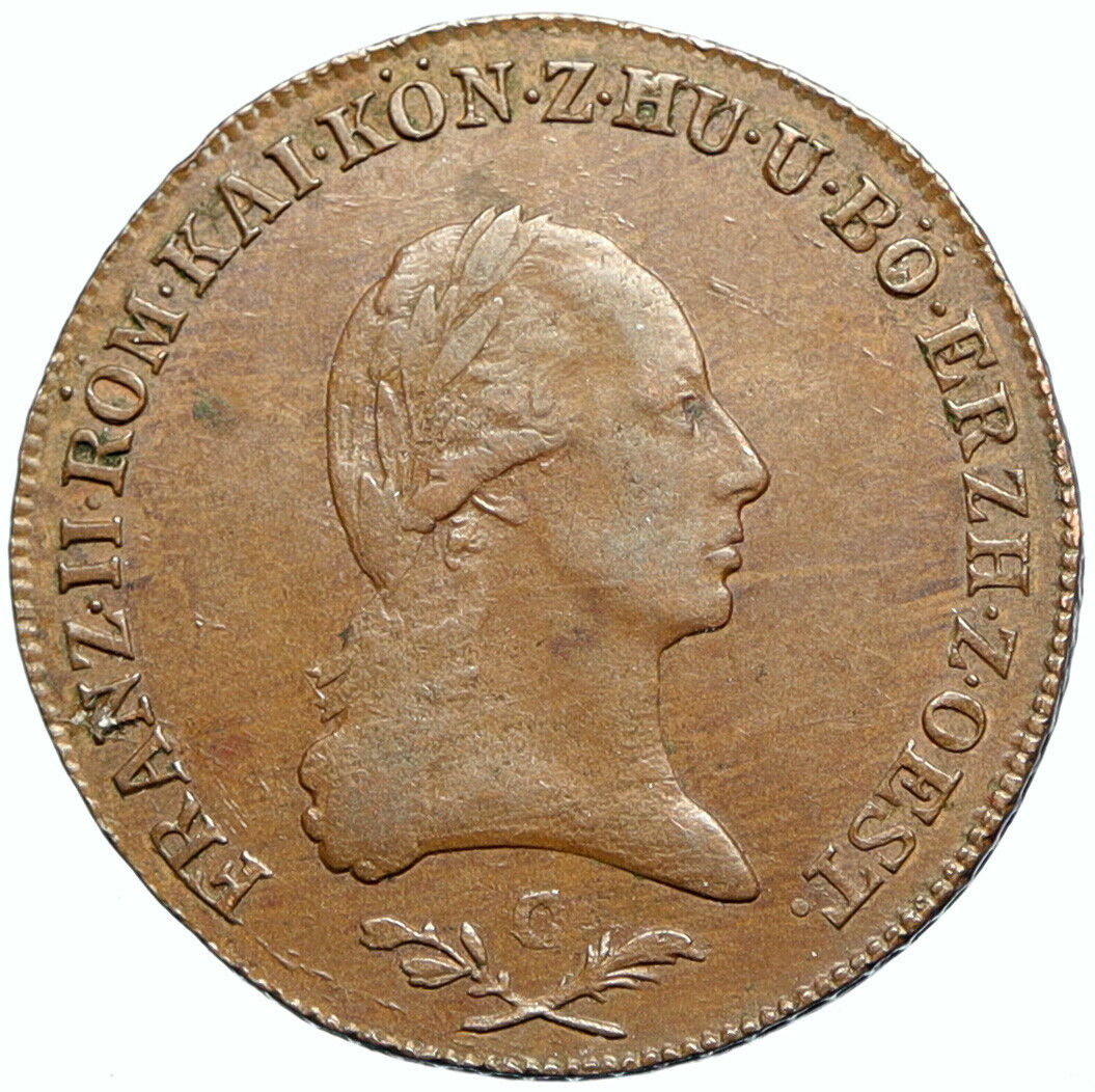 1800 C AUSTRIA Emperor Franz II Hapsburg Antique 6 Kreuzer Austrian Coin i101486