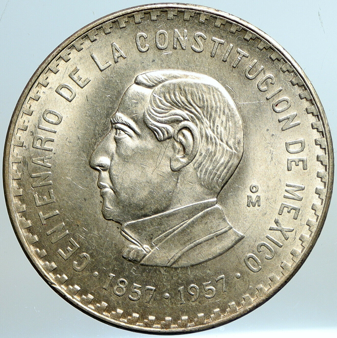 1957 Mexican Independence Benito Pablo Juarez Garcia Silver 10 Peso Coin i101315