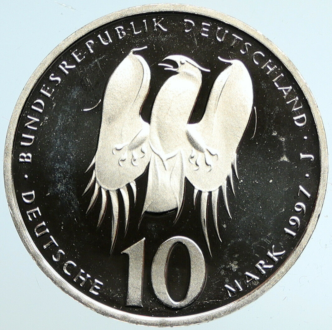 1997 GERMANY Proof Silver German 10 Mark Coin i101494