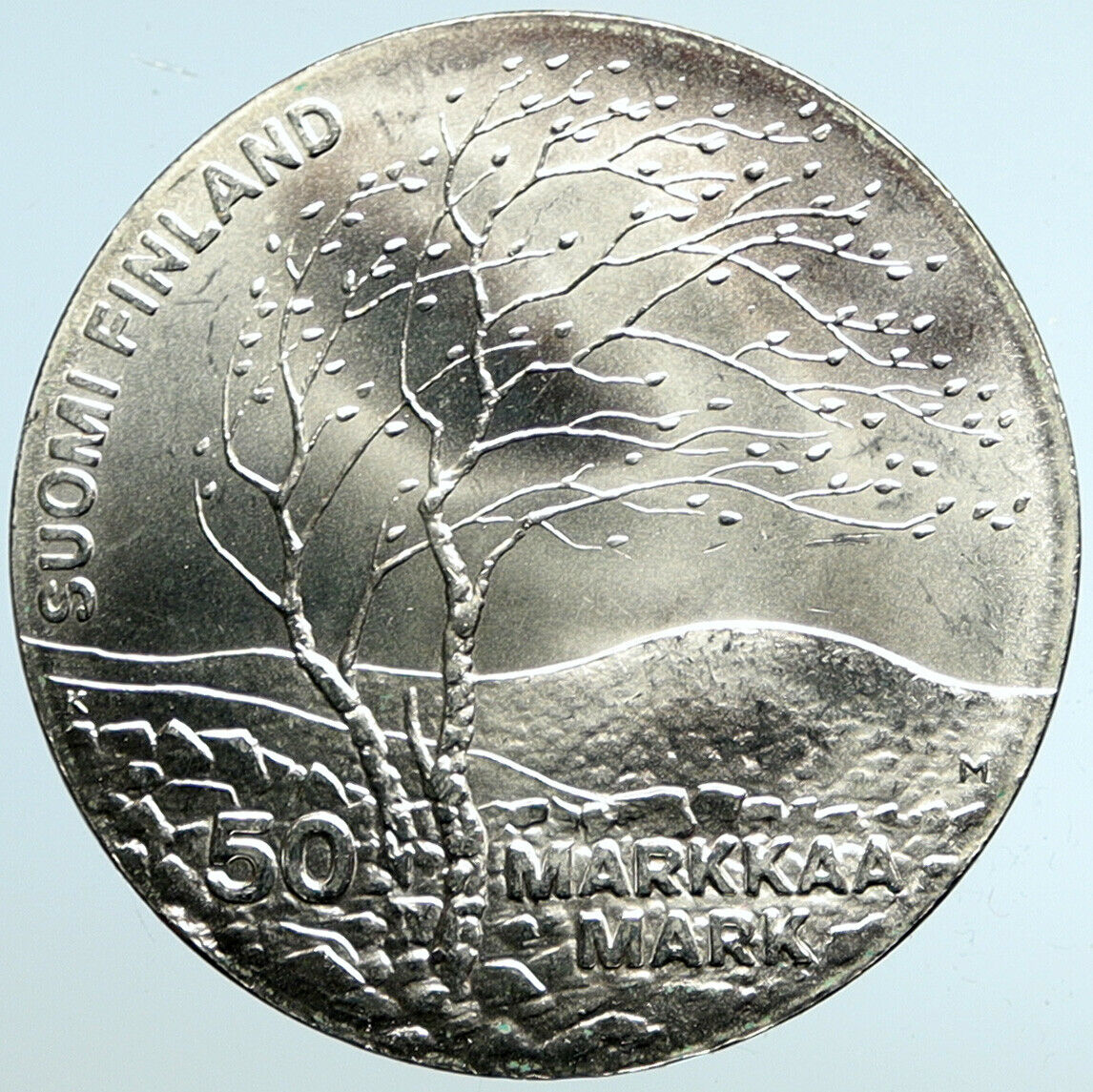 1983 FINLAND World Athletics Championship VINTAGE Silver 50 Markkaa Coin i101496