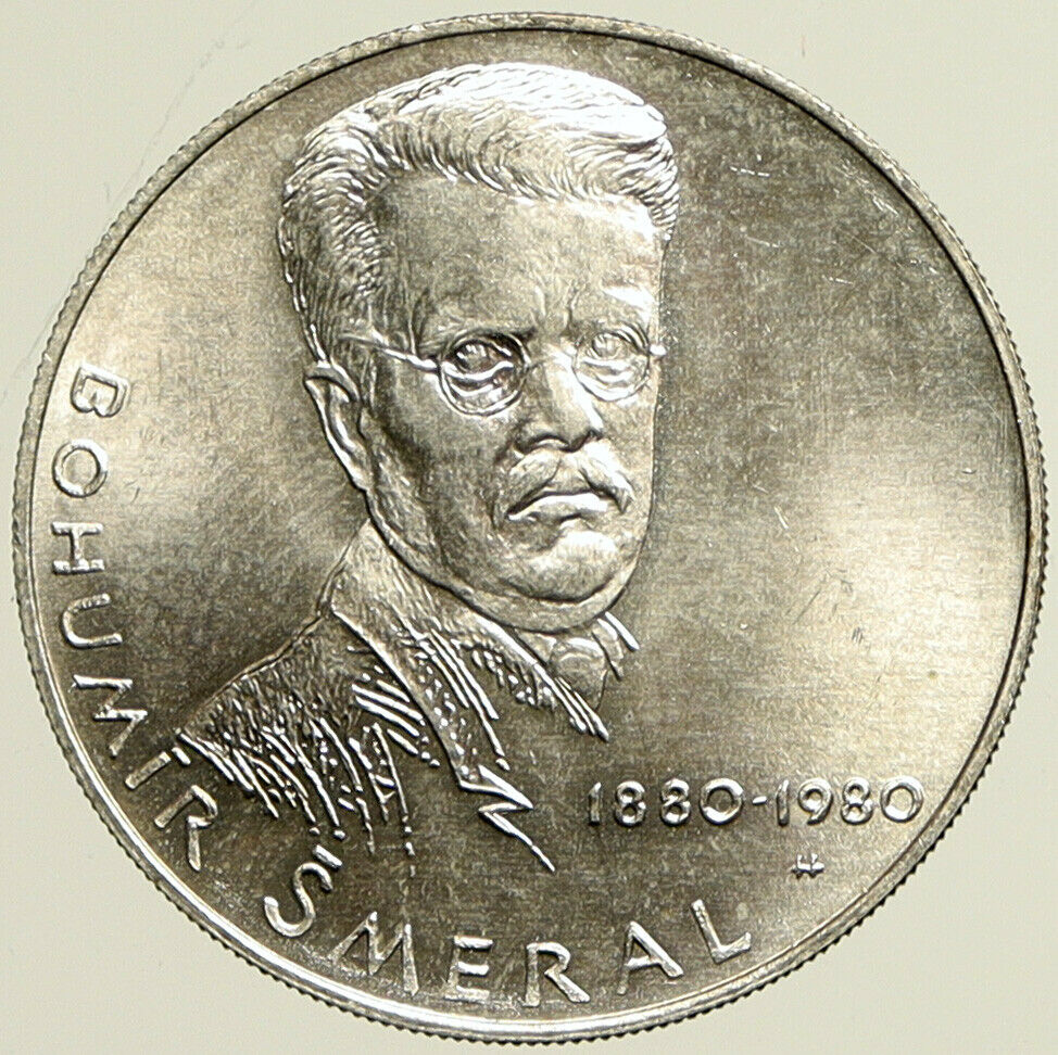 1980 CZECH REPUBLIC Czechoslovakia BOHUMIR SMERAL Silver 100 Korun Coin i101416