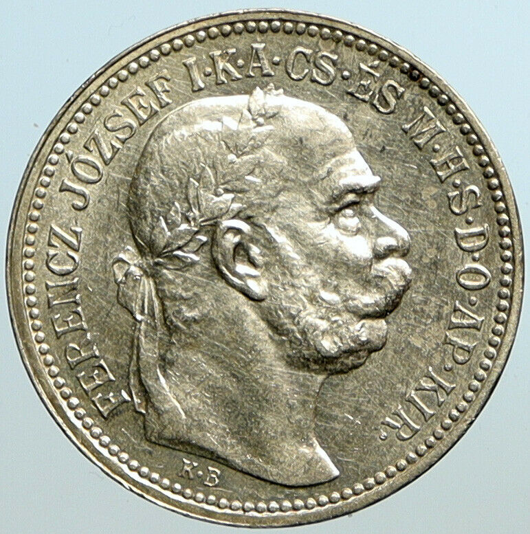 1915 HUNGARY w King Franz Joseph I Hungarian Antique Silver Korona Coin i101380