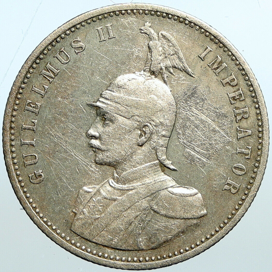 1904 A GERMAN EAST AFRICA King WILHELM II Antique Crown OLD Rupie Coin i101094