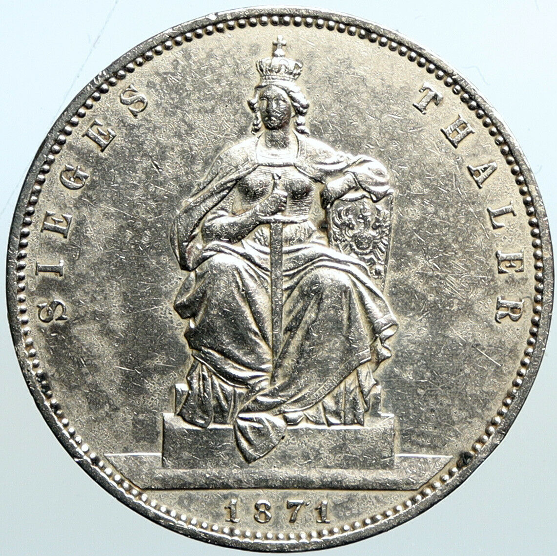 1871 GERMANY GERMAN STATES PRUSSIA WILHELM I Defeated France Silver Coin i101101