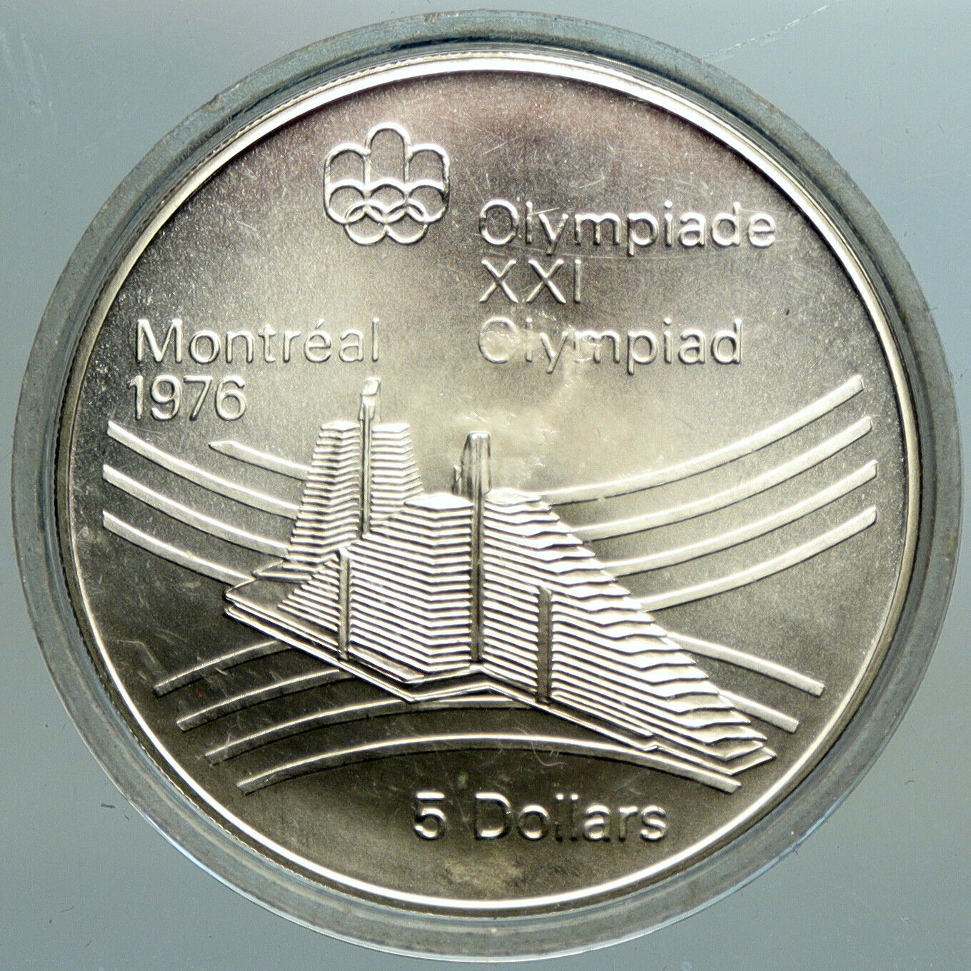 1976 CANADA Queen Elizabeth II Olympics Montreal Village Silver $5 Coin i101134