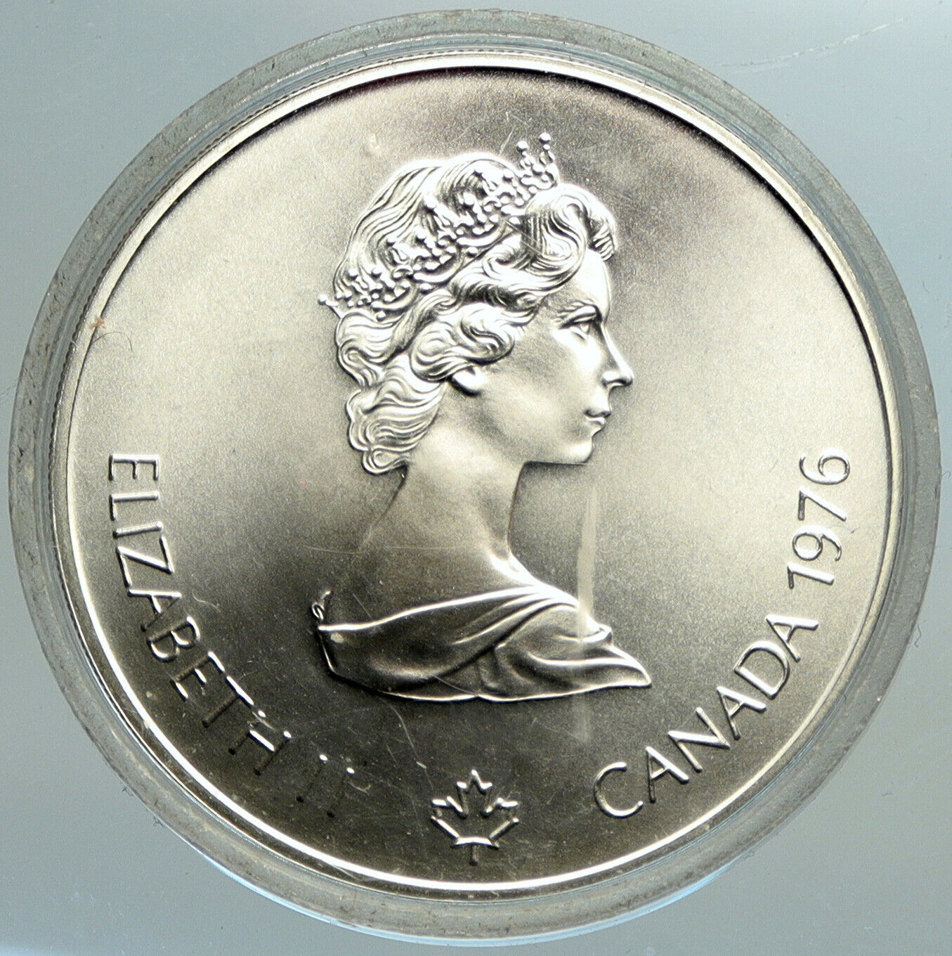 1976 CANADA Queen Elizabeth II Olympics Montreal Village Silver $5 Coin i101134