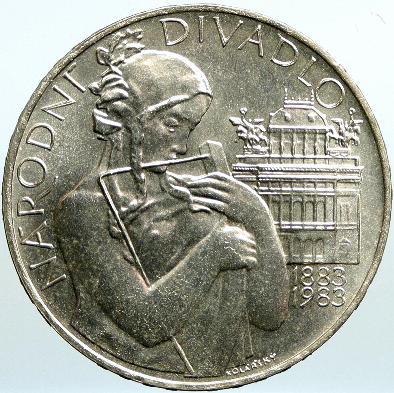 1947 CZECHOSLOVAKIA Czech Prague National Theater Silver 500 Korun Coin i101105