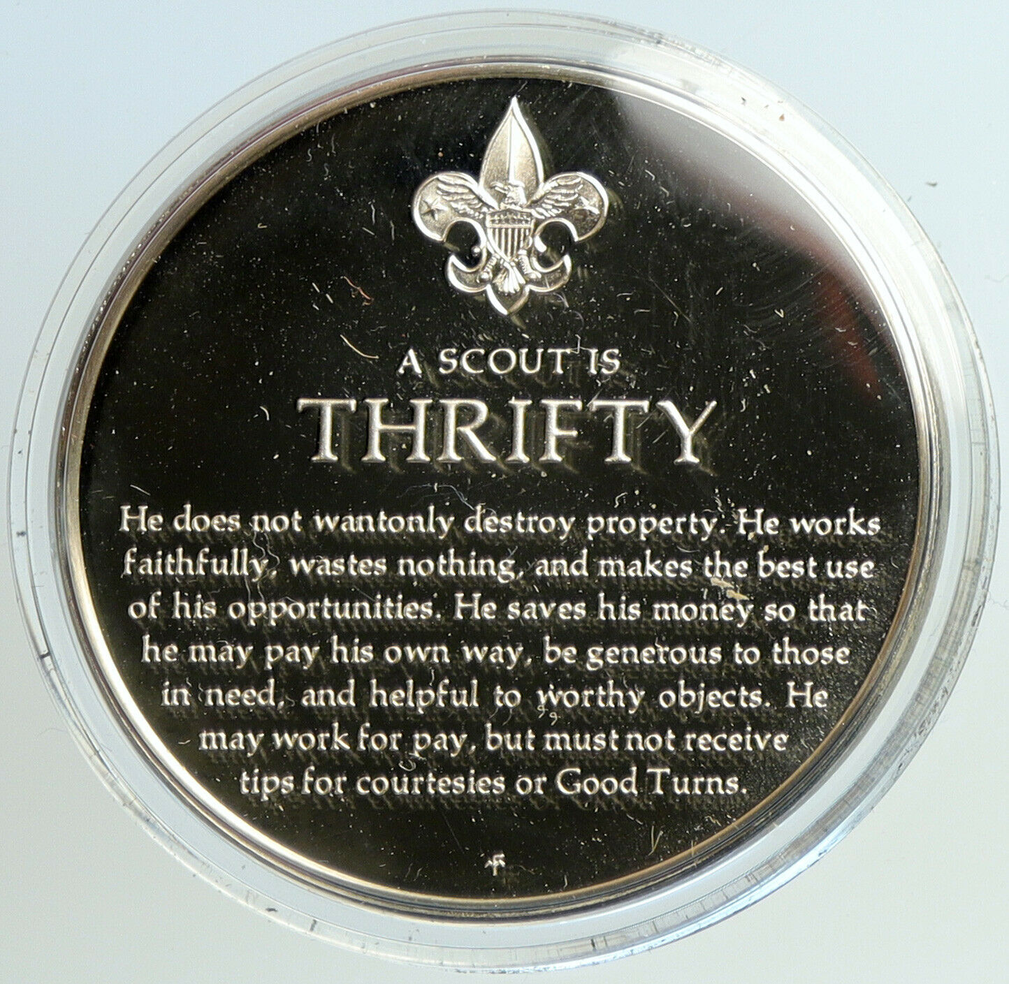 1972 UNITED STATES US Boy Scouts of America THRIFTY Proof Silver Medal i101141