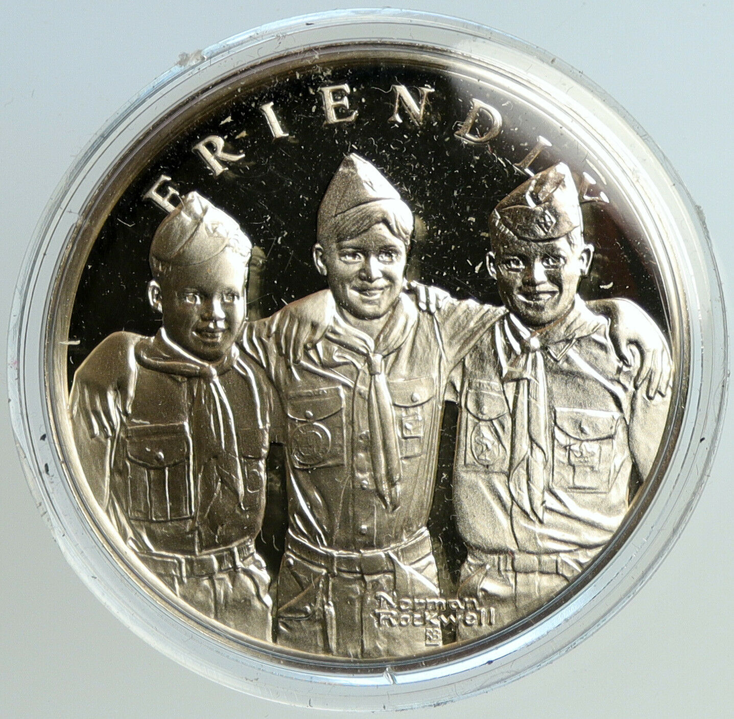 1972 UNITED STATES US Boy Scouts of America FRIENDLY Proof Silver Medal i101143