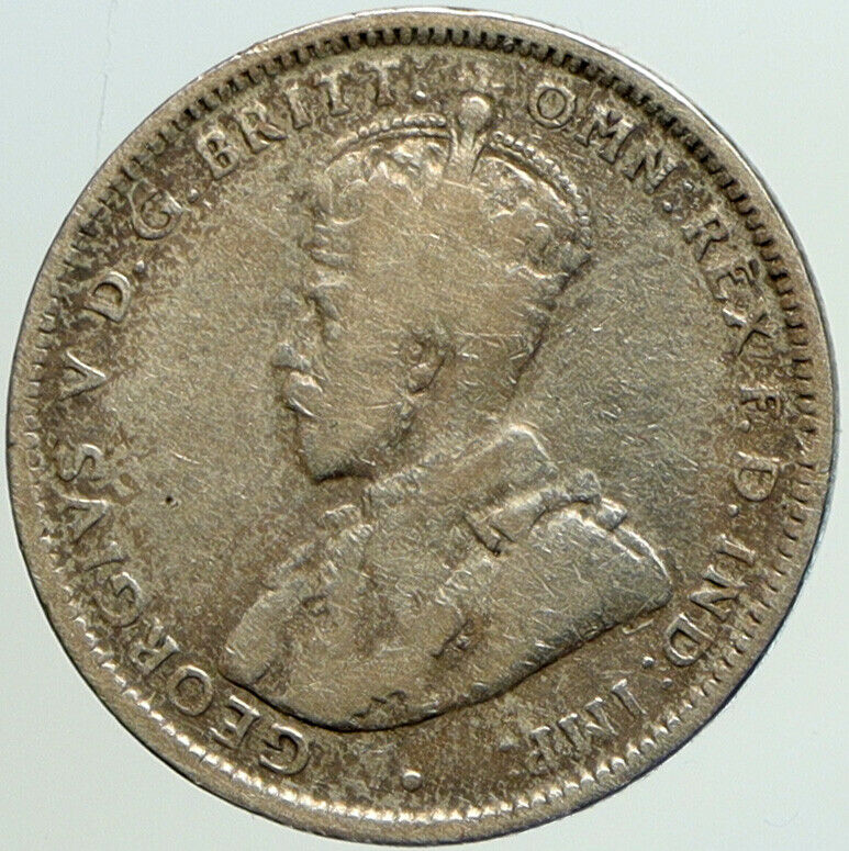 1927 AUSTRALIA UK King George V KANGAROO Genuine Silver Shilling Coin i101200